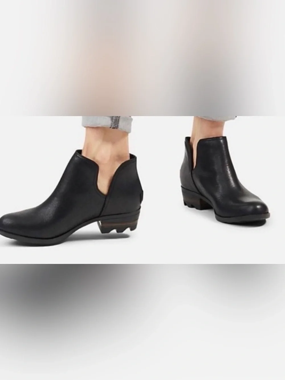 Sorel Black Suede Cutout Ankle Bootie